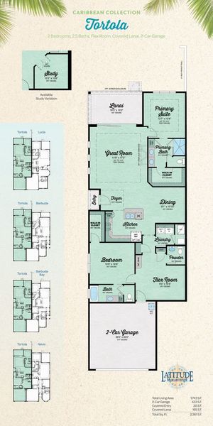 2D floor plan layout for the Tortola by Minto Communities in Latitude Margaritaville Hilton Head, Hardeeville, SC (Image 3). 2D floor plan layout for the Tortola by Minto Communities in Latitude Margaritaville Hilton Head, Hardeeville, SC (Image 3).
