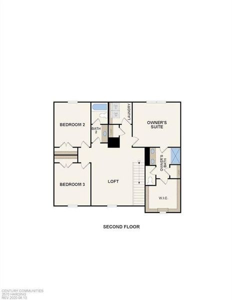 2D floor plan layout of this home in Walker Grove, McDonough, GA (Image 3).