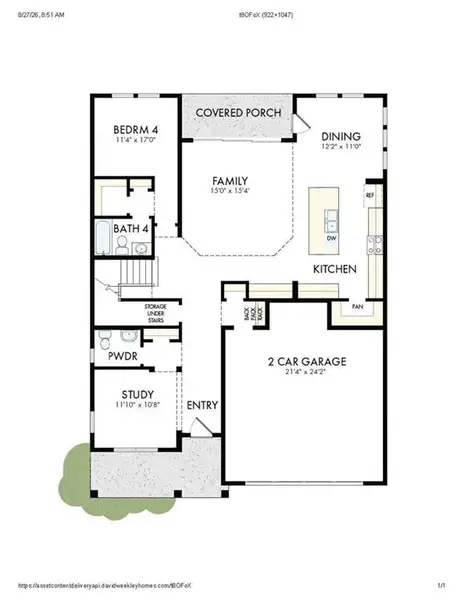 2D floor plan layout of this home in Settingdown Farms, Cumming, GA (Image 3).