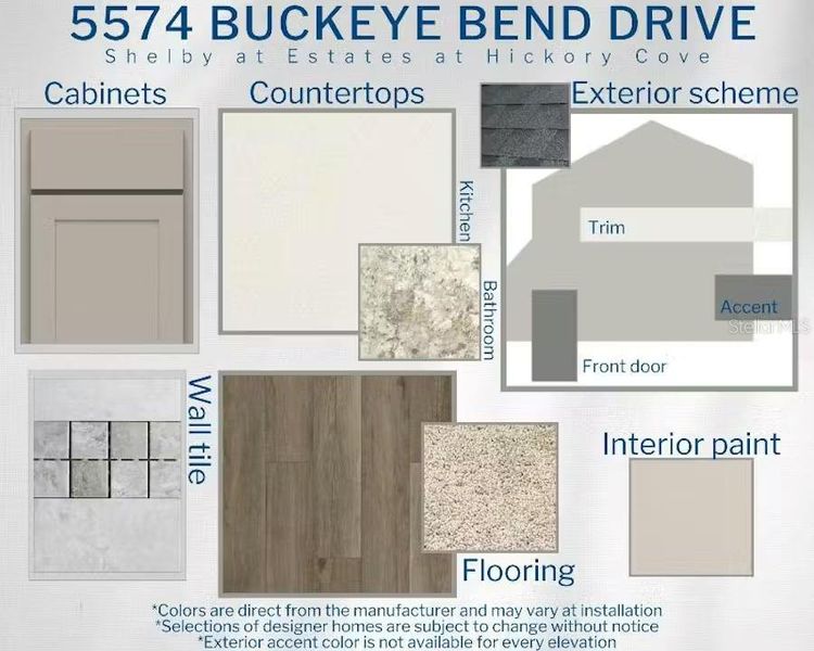 Sample of building materials used in homes in Estates at Hickory Cove - Single-Family Homes, St. Cloud (Image 3). Sample of building materials used in homes in Estates at Hickory Cove - Single-Family Homes, St. Cloud (Image 3).