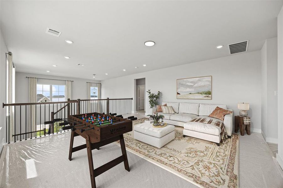 Furnished interior view inside a new home in The Heights at Uptown Celina, Celina (Image 8). Furnished interior view inside a new home in The Heights at Uptown Celina, Celina (Image 8).