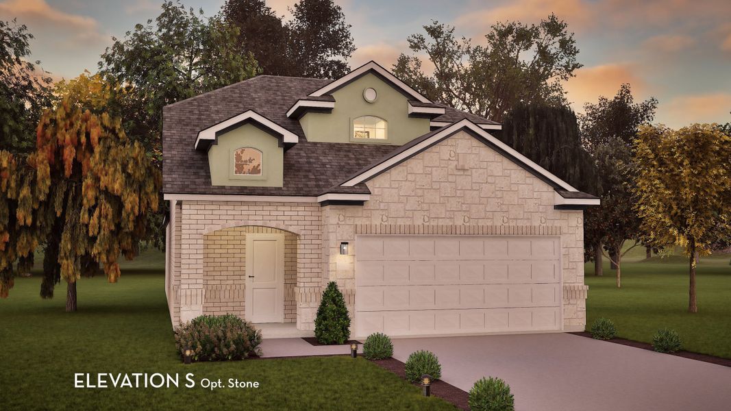 Representative exterior photo of a completed home built from the Mesquite by CastleRock Communities in Arboretum Estates, Terrell, TX (Image 25).