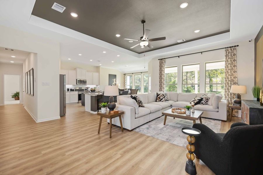 Interior view of the Deer Pines model home family room - Arlington Floorplan