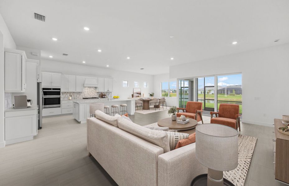 Furnished interior view inside a new home in TerraWalk at Babcock Ranch, Alva (Image 6). Furnished interior view inside a new home in TerraWalk at Babcock Ranch, Alva (Image 6).