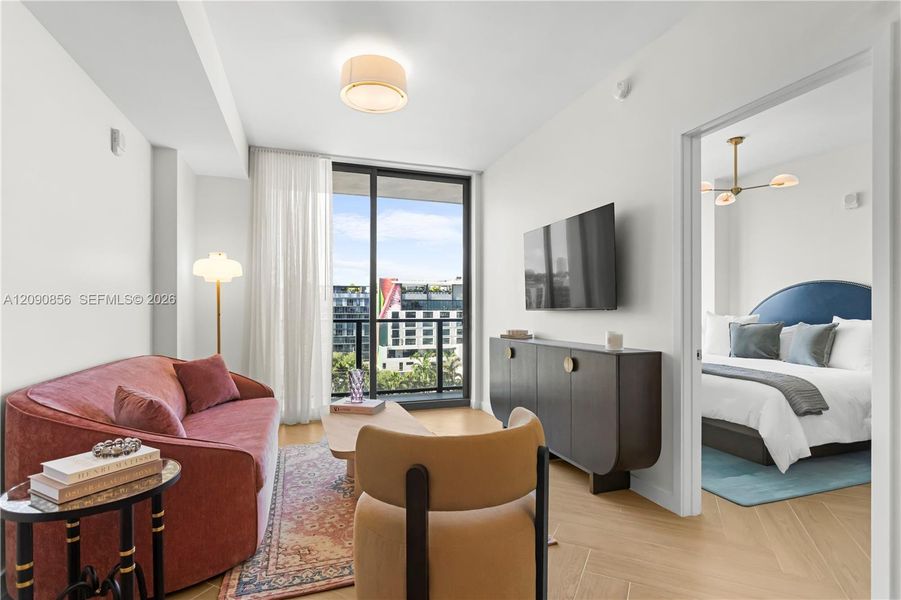 Furnished interior view inside a new home in NoMad Residences, Miami (Image 4).