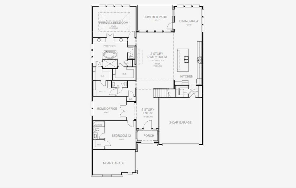 2D floor plan layout for the 3719W by Perry Homes in Myrtle Creek 71', Waxahachie, TX (Image 3). 2D floor plan layout for the 3719W by Perry Homes in Myrtle Creek 71', Waxahachie, TX (Image 3).