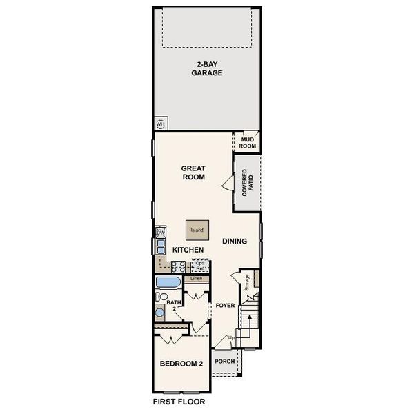 2D floor plan layout of this home in The Hollows at Avery Centre, Round Rock, TX (Image 3).