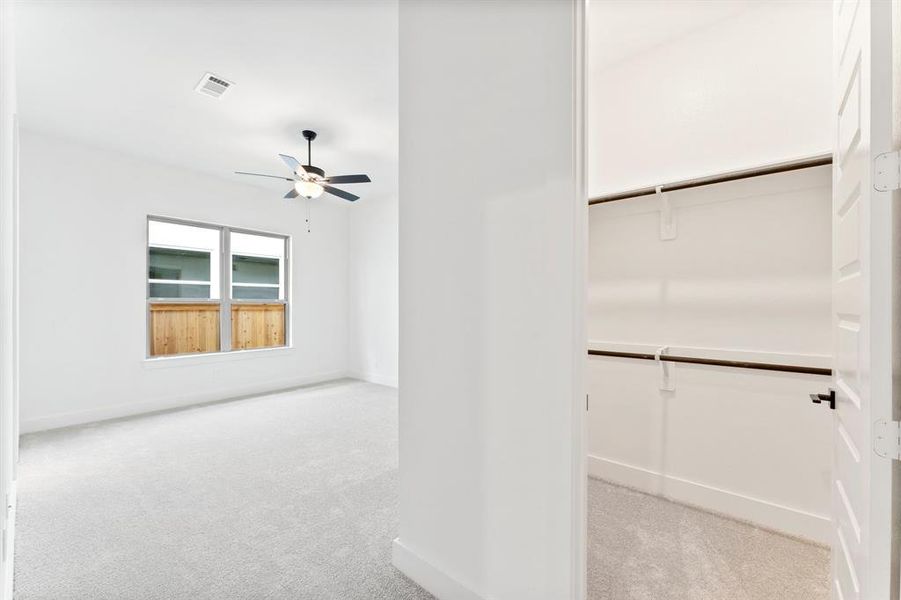 Bedroom 2 with Walk-in Closet and Fan