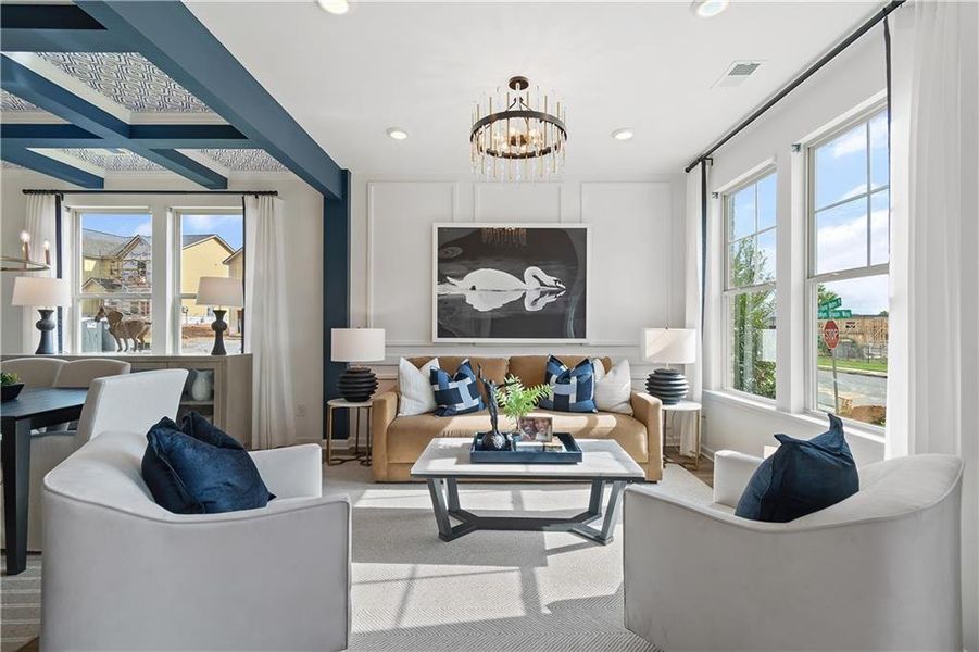 Furnished interior view inside a new home in Chapel Hill, Newnan (Image 17). Furnished interior view inside a new home in Chapel Hill, Newnan (Image 17).