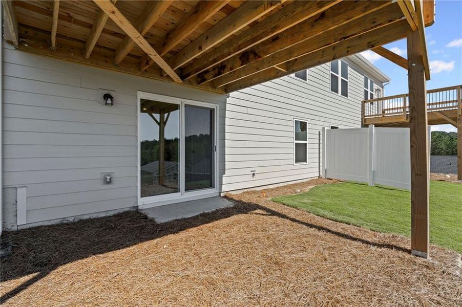 Exterior details and patio area of a home in Villas at Gold Creek, Dawsonville (Image 19).