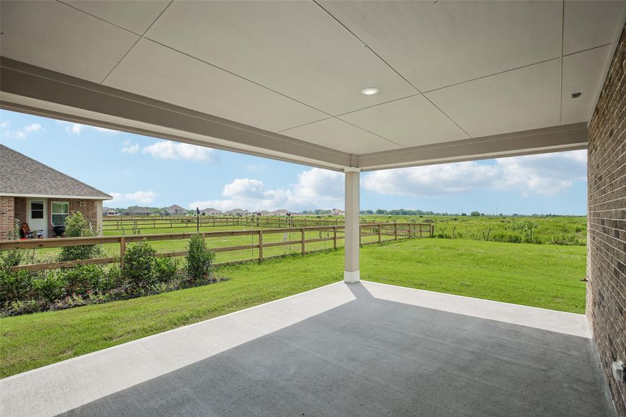 Relax outdoors on the covered patio Relax outdoors on the covered patio