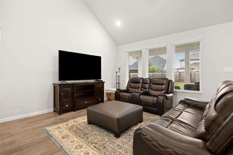 Plenty of room for comfortable seating creates an ideal gathering space for family and friends. Plenty of room for comfortable seating creates an ideal gathering space for family and friends.