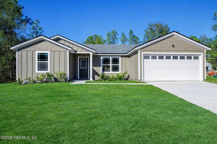Front exterior of a new home in , Keystone Heights, FL, highlighting curb appeal (Image 18).