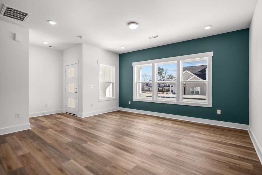 Representative unfurnished interior of a home built from the Someway Somehow by Garman Homes in Allen Park, Raleigh (Image 13). Representative unfurnished interior of a home built from the Someway Somehow by Garman Homes in Allen Park, Raleigh (Image 13).