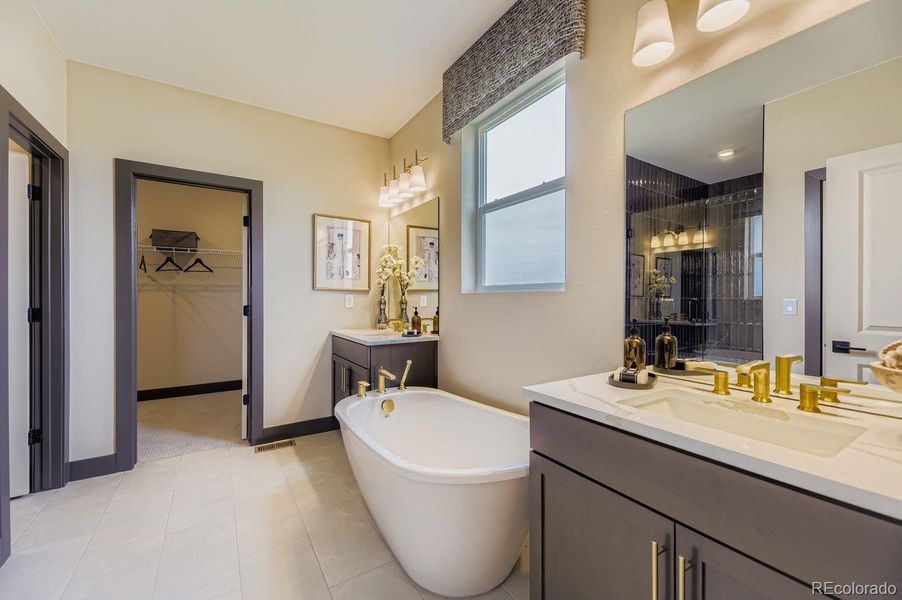 Primary Bathroom Picture of model home not actual home