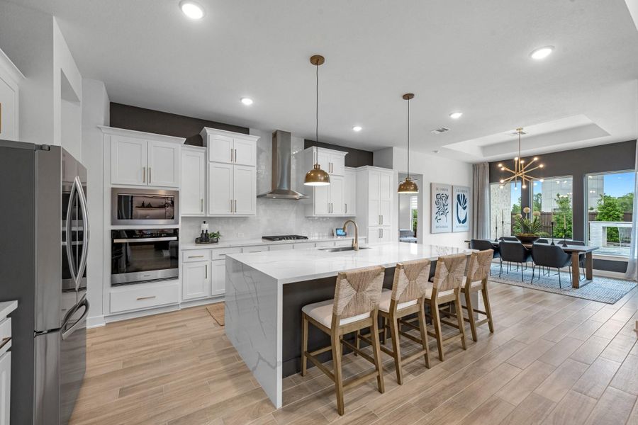 Kitchen with ample cabinets.