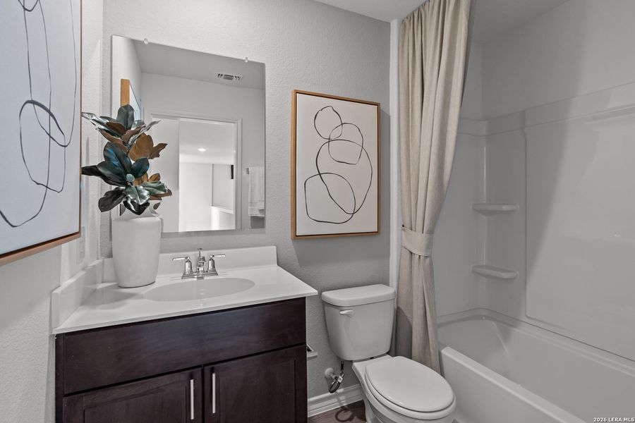 Furnished interior view inside a new home in Meadows at Clear Springs, New Braunfels (Image 16). Furnished interior view inside a new home in Meadows at Clear Springs, New Braunfels (Image 16).