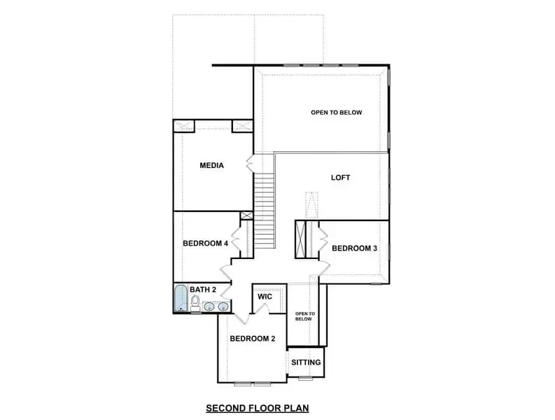 2D floor plan layout of this home in Bluffview Reserve, Leander, TX (Image 3).