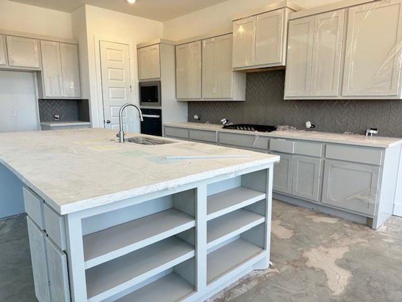 Large Center Island with storage in Kitchen