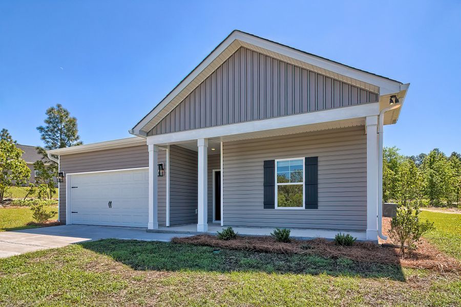 Front exterior of a new home in Amber Hill, West Columbia, SC, highlighting curb appeal (Image 5).
