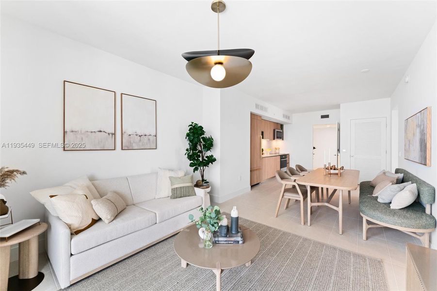 Furnished interior view inside a new home in , Miami (Image 18).