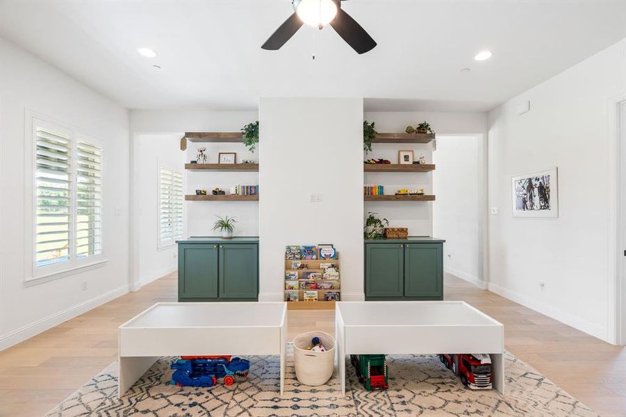 Custom cabinetry for additional storage.