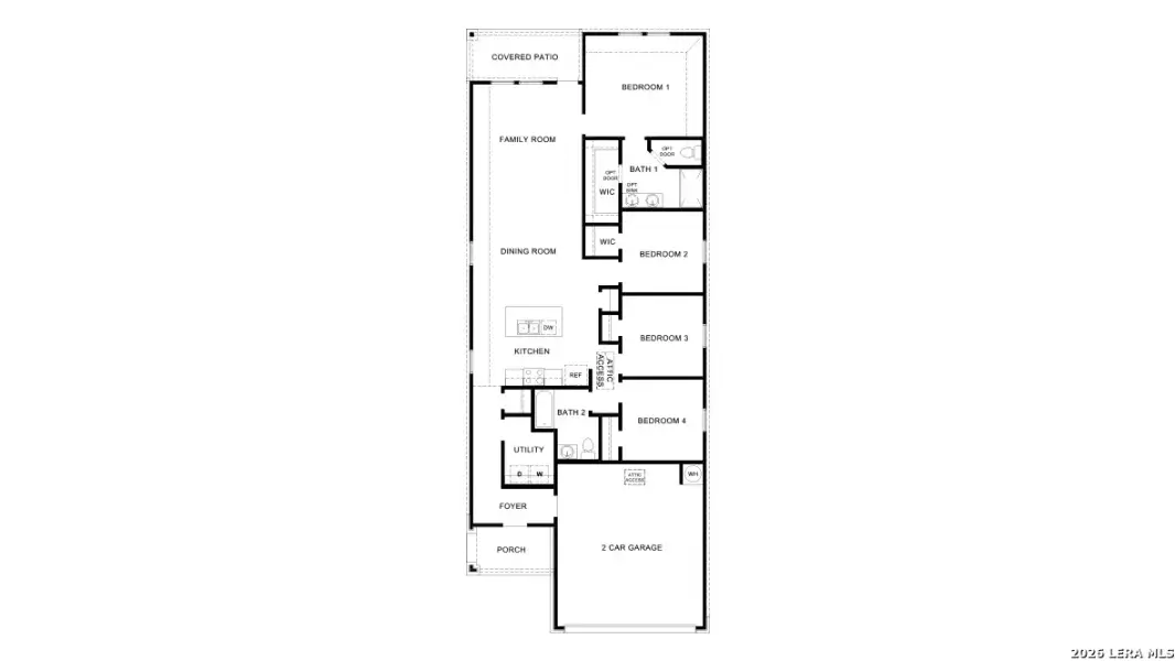 2D floor plan layout of this home in Stonehill, San Antonio, TX (Image 2).