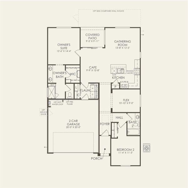2D floor plan layout for the Bayley by Del Webb in Sun City Festival, Buckeye, AZ (Image 3).
