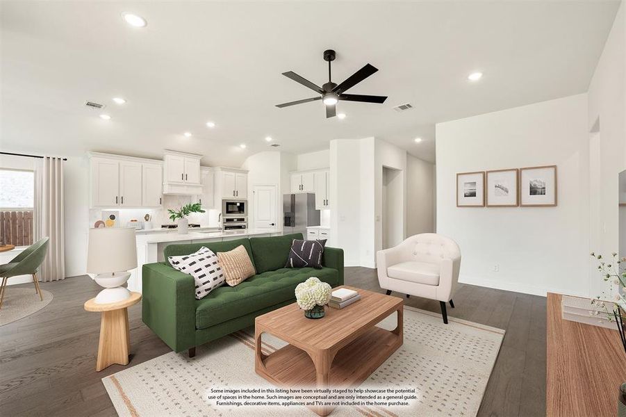 Furnished interior view inside a new home in Willow Wood Classic 50, McKinney (Image 10). Furnished interior view inside a new home in Willow Wood Classic 50, McKinney (Image 10).