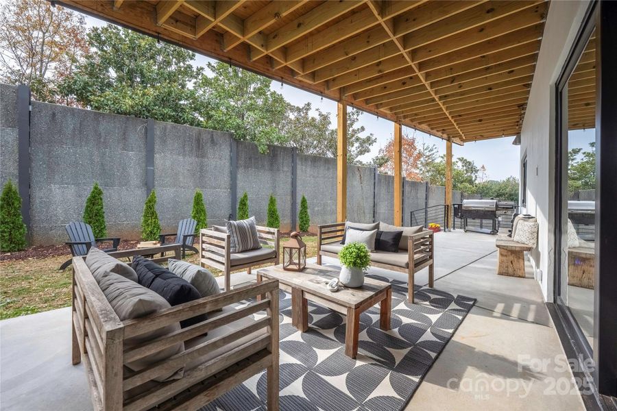 Main-level rear patio.