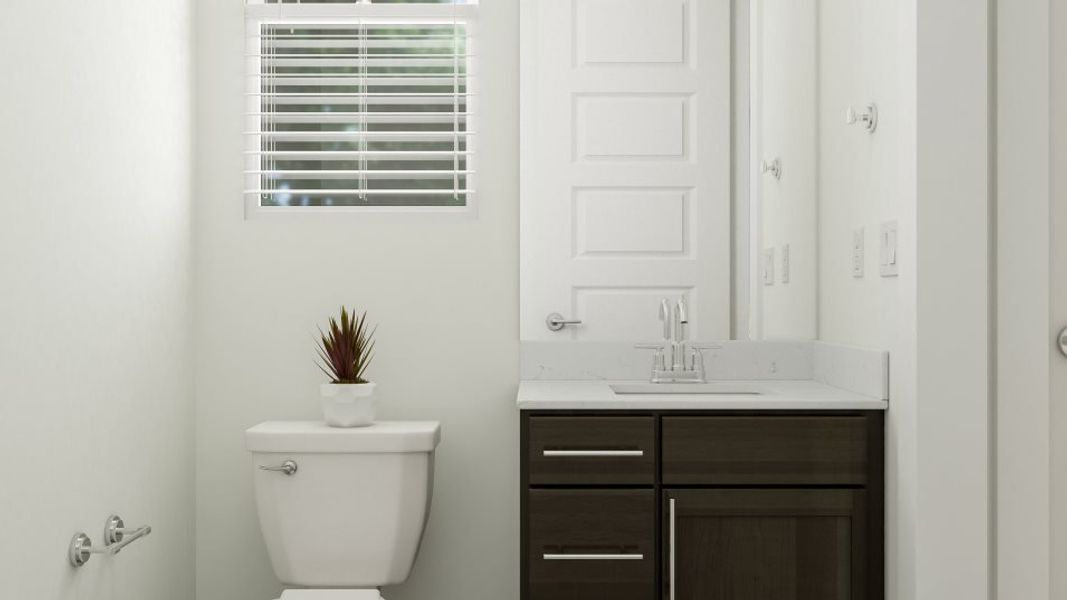 Powder room with sink and toilet