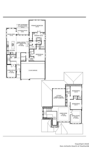 2D floor plan layout of this home in Meadows Of Mill Creek 60', Seguin, TX (Image 2). 2D floor plan layout of this home in Meadows Of Mill Creek 60', Seguin, TX (Image 2).