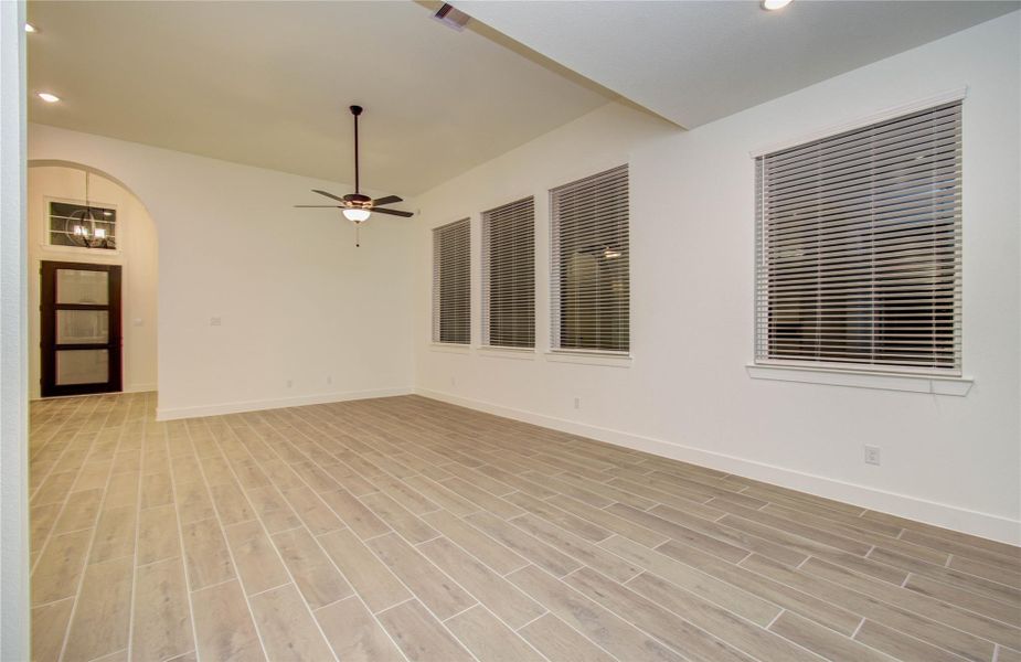 Large windows with views of the spacious backyard!