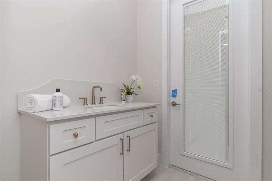 Suite 2 Bathroom with exteior entry