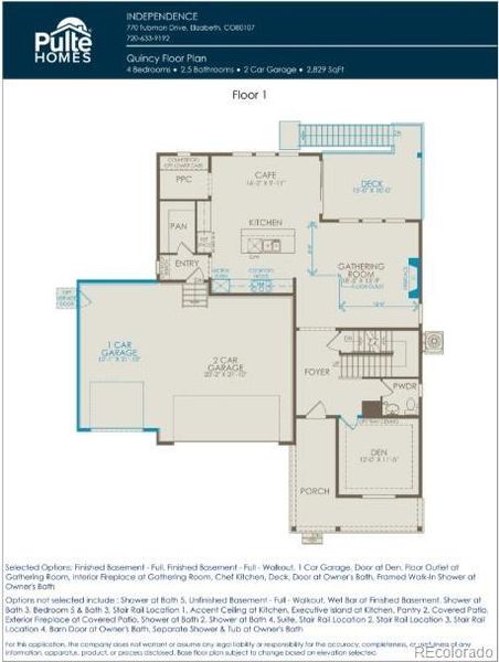 2D floor plan layout of this home in Independence, Elizabeth, CO (Image 2).