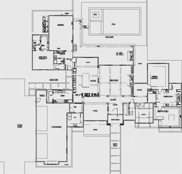 1st Floor layout. Plenty of room in backyard for a dream pool and spa.