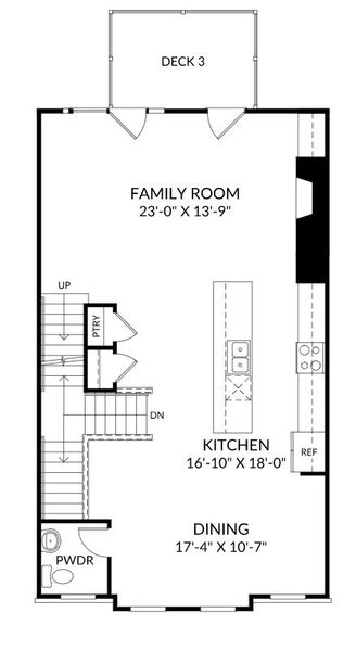 2D floor plan layout for the The Bridget by Stanley Martin Homes in Croftside Townhomes, Powder Springs, GA (Image 3). 2D floor plan layout for the The Bridget by Stanley Martin Homes in Croftside Townhomes, Powder Springs, GA (Image 3).