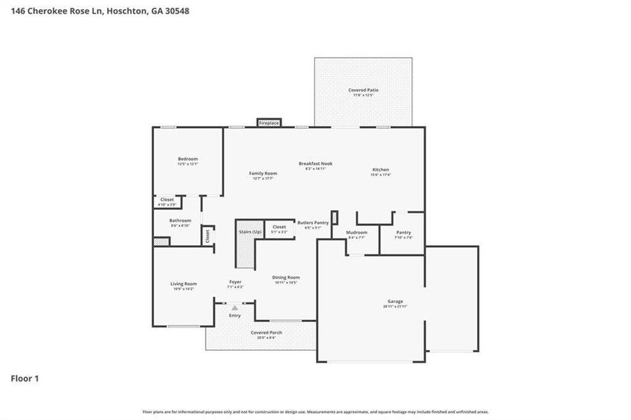 2D floor plan layout of this home in Hidden Fields, Hoschton, GA (Image 6).