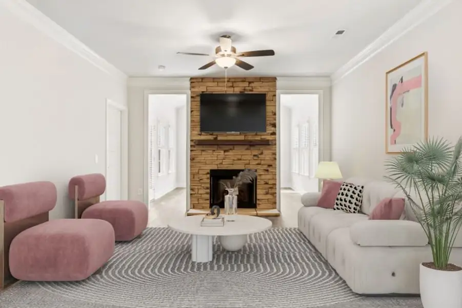 Furnished interior view inside a new home in Weybridge, Burlington (Image 8). Furnished interior view inside a new home in Weybridge, Burlington (Image 8).