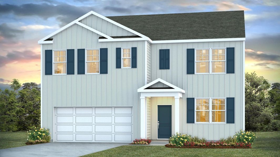 Representative exterior photo of a completed home built from the Hayden by D.R. Horton in Hunter's Branch, Hopkins, SC (Image 4).