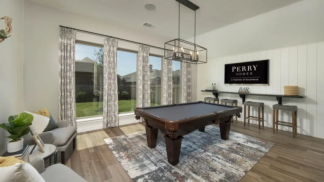 Representative furnished interior of a home built from the 3300W by Perry Homes in Meridiana, Rosharon (Image 9). Representative furnished interior of a home built from the 3300W by Perry Homes in Meridiana, Rosharon (Image 9).