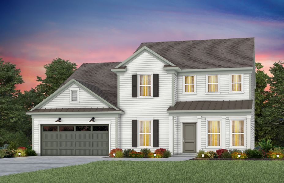 Front exterior of a new home in Kinsdale, Lancaster, SC, highlighting curb appeal (Image 34). Front exterior of a new home in Kinsdale, Lancaster, SC, highlighting curb appeal (Image 34).