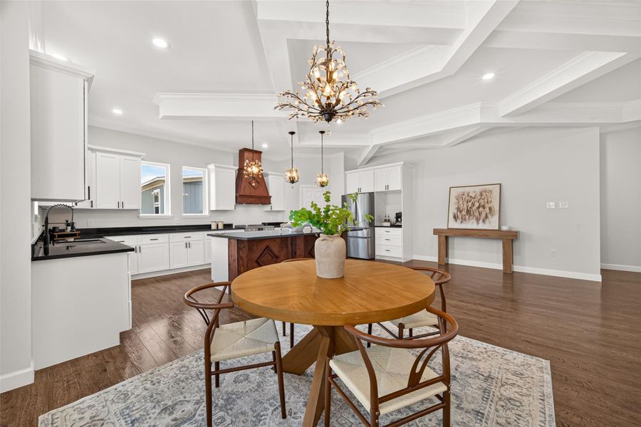Spacious dining area seamlessly connected to the kitchen and living space.