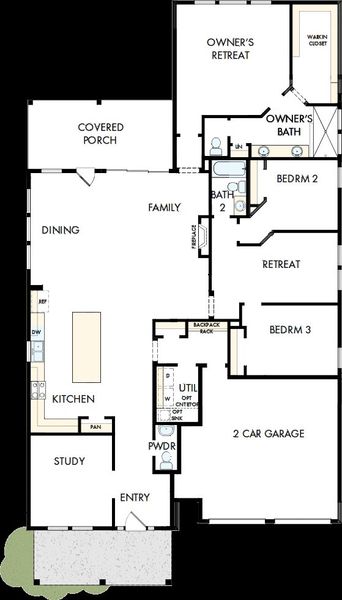 2D floor plan layout of this home in Nexton - Midtown - The Village Collection, Summerville, SC (Image 5).