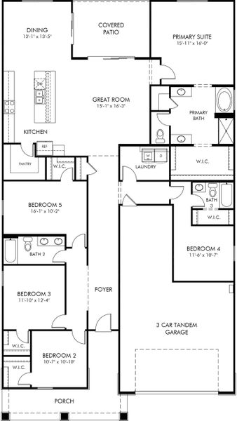2D floor plan layout of this home in Legacy Place, Glendale, AZ (Image 3).
