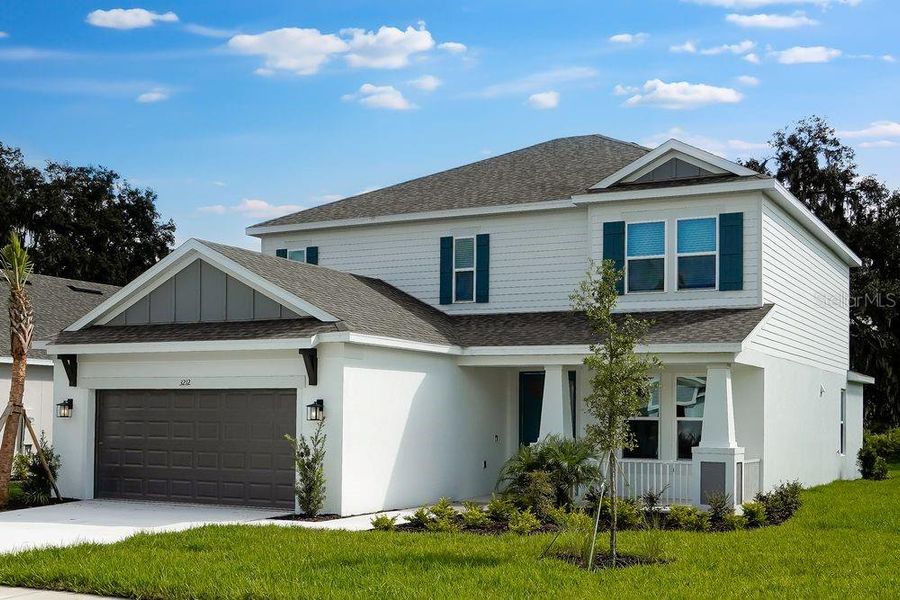 Front exterior of a new home in Timber Ridge, Plant City, FL, highlighting curb appeal (Image 2).