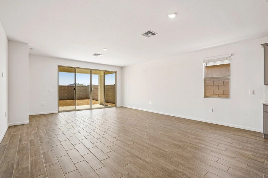 Great room with upgraded 4 panel slider