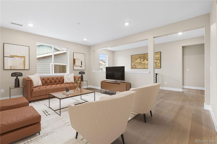 Furnished interior view inside a new home in Legends at Lyric, Lone Tree (Image 20). Furnished interior view inside a new home in Legends at Lyric, Lone Tree (Image 20).