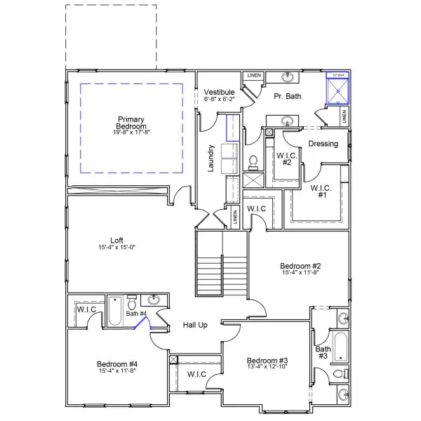 2D floor plan layout of this home in Timberland Grove, Anderson, SC (Image 4).