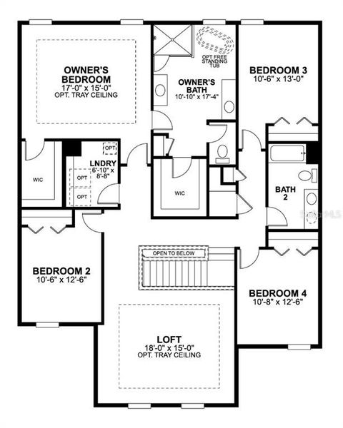 2D floor plan layout of this home in Bay Lake Farms, St. Cloud, FL (Image 3).